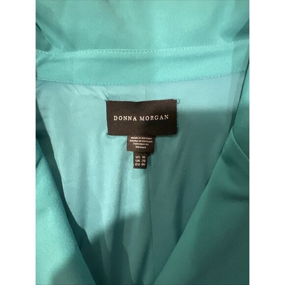 Donna Morgan Dress Size 16 Teal Pleated Sleeveless. NWT. J - Picture 5 of 9